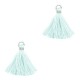 Ibiza style Tassel 1.5cm Silver-bleached aqua